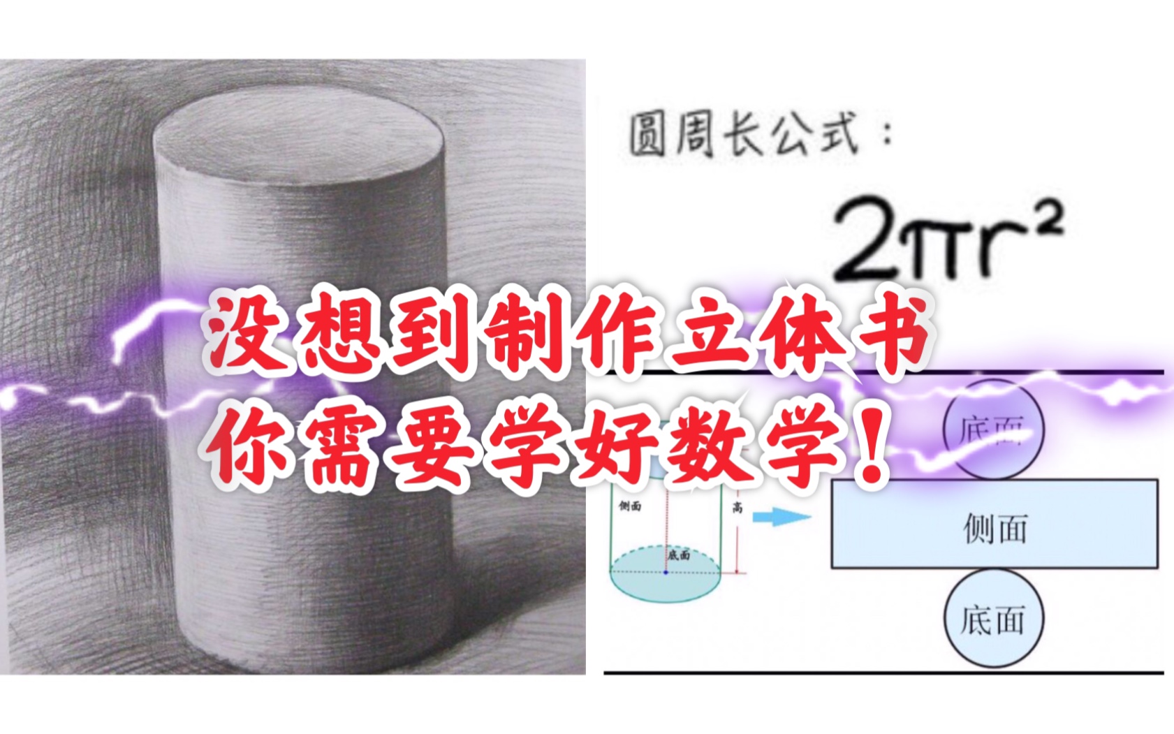 【画泡泡】立体书教学讲解:如何制作立体圆柱.朋友你的数学好吗?!哔哩哔哩bilibili