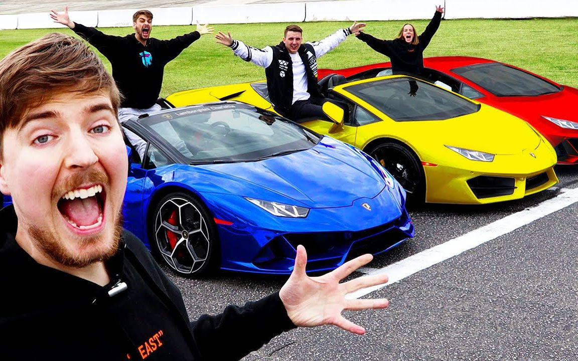 [图]【MRBEAST】兰博基尼赛车，最后的赢家获得这辆车！Lamborghini Race Winner Keeps Lamborghini