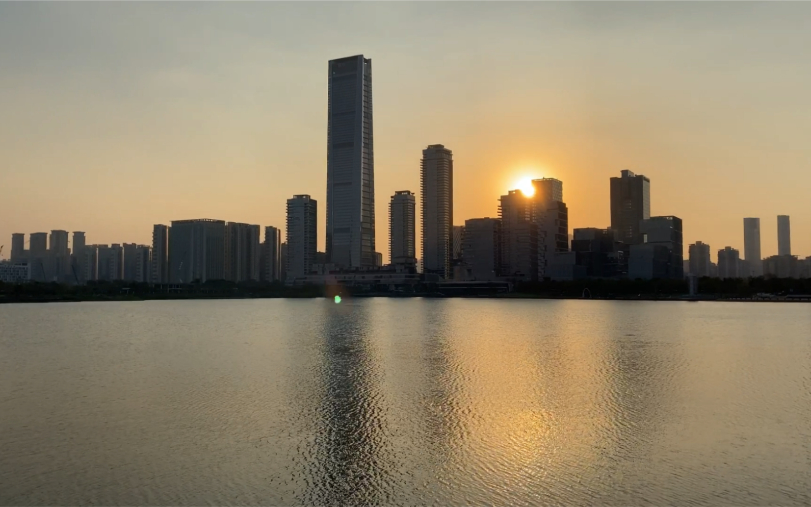 深圳湾人才公园晚霞风景