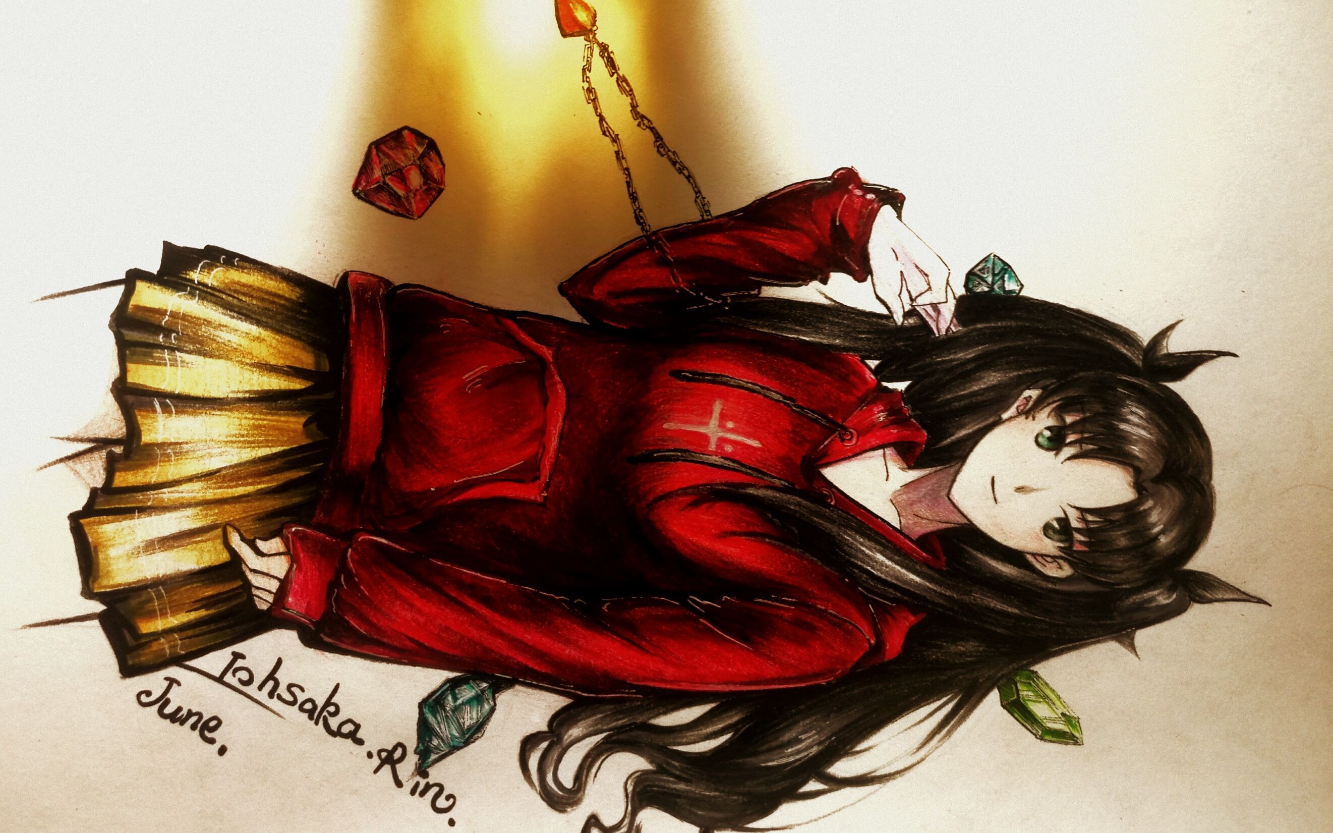 颜艺少女远坂凛 fate系列你最爱哪一个?绘画工具水彩笔油性彩铅