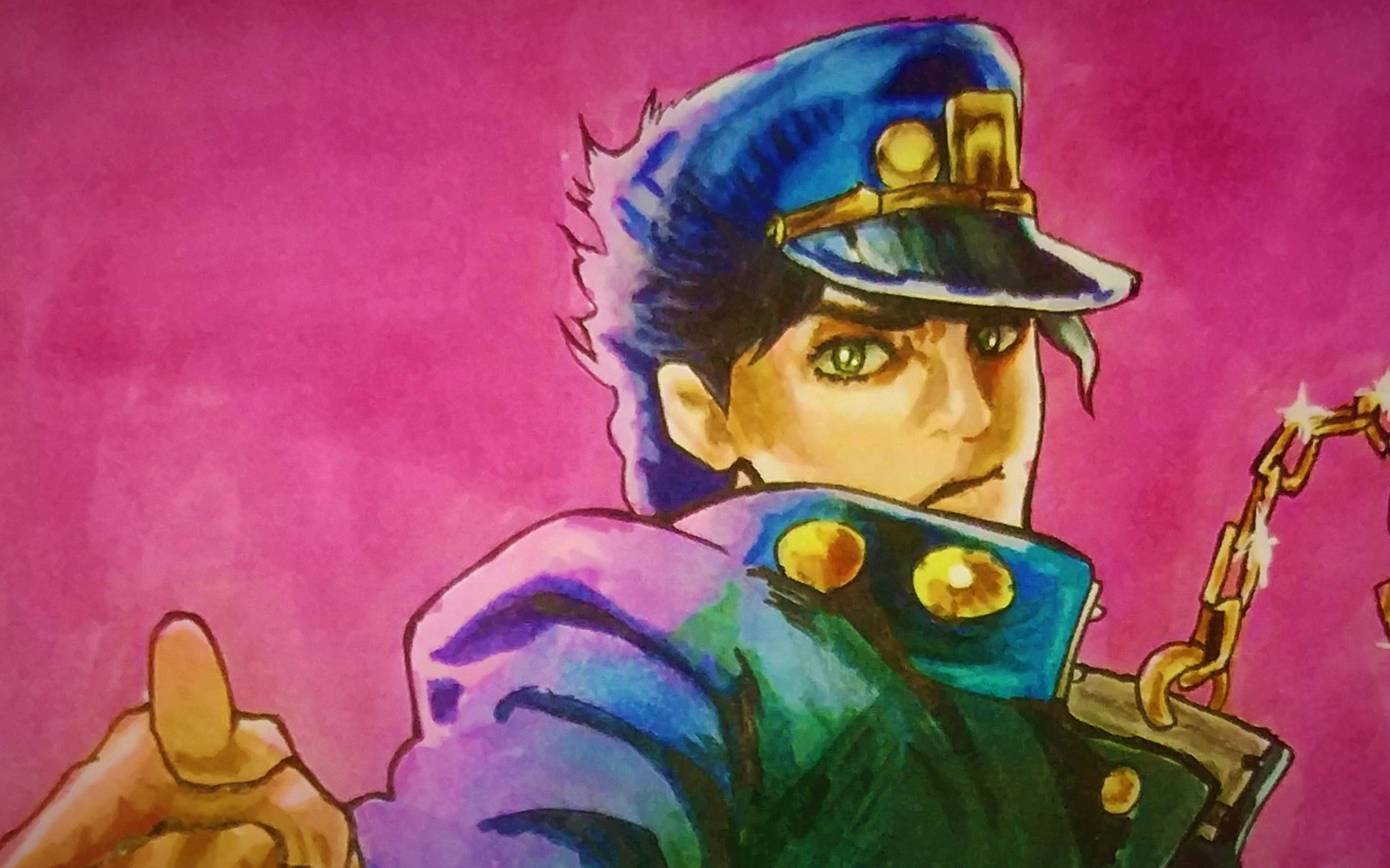 手绘jojo的奇妙冒险三乔空条承太郎欧拉欧拉欧拉欧拉欧拉欧拉欧拉欧拉