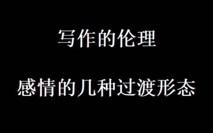 写作的伦理:感情的几种过渡姿态.对最近事态的总结.哔哩哔哩bilibili