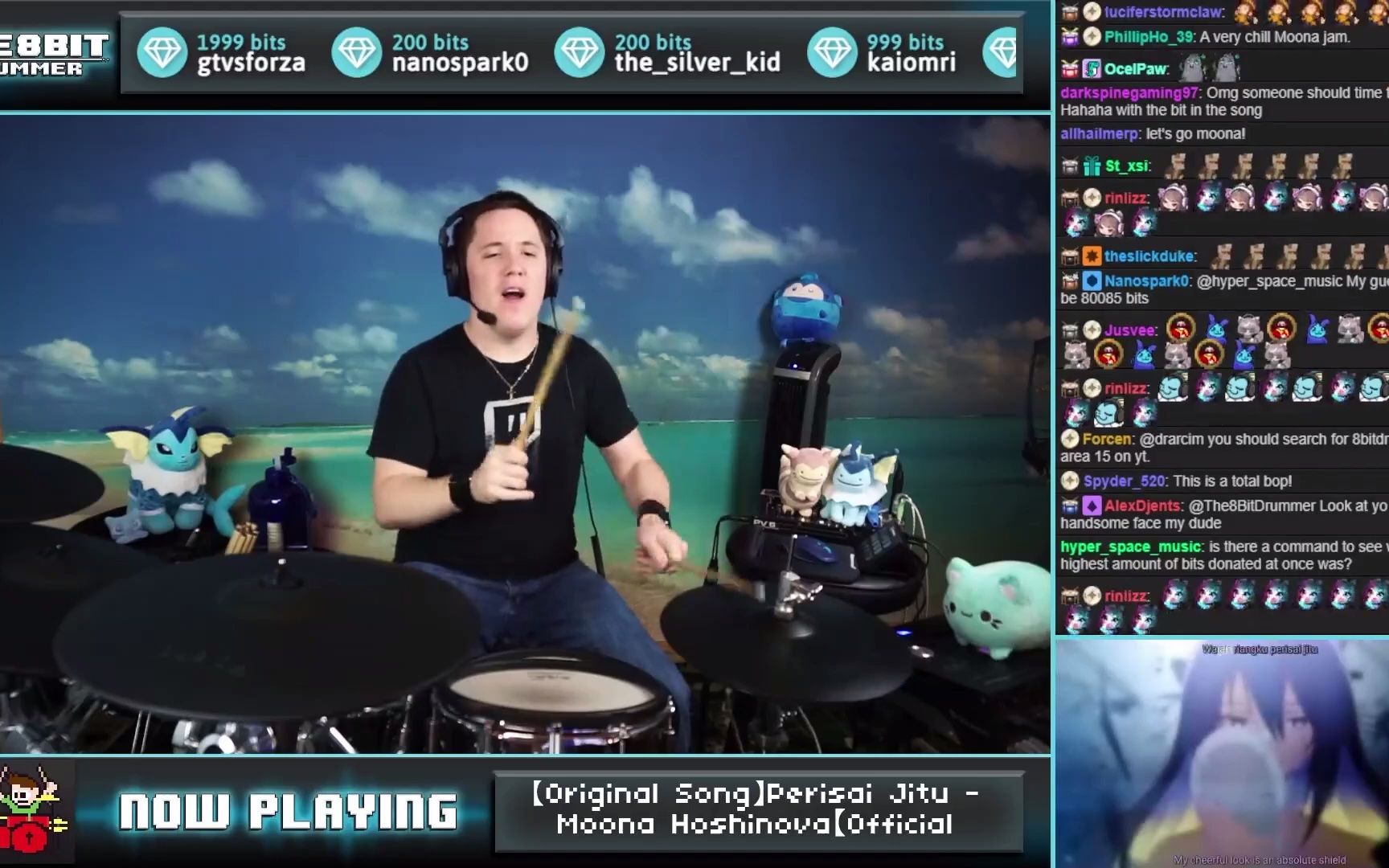 【The8BitDrummer】ムーナ・ホシノヴァ(Moona Hoshinova)  Perisai Jitu哔哩哔哩bilibili