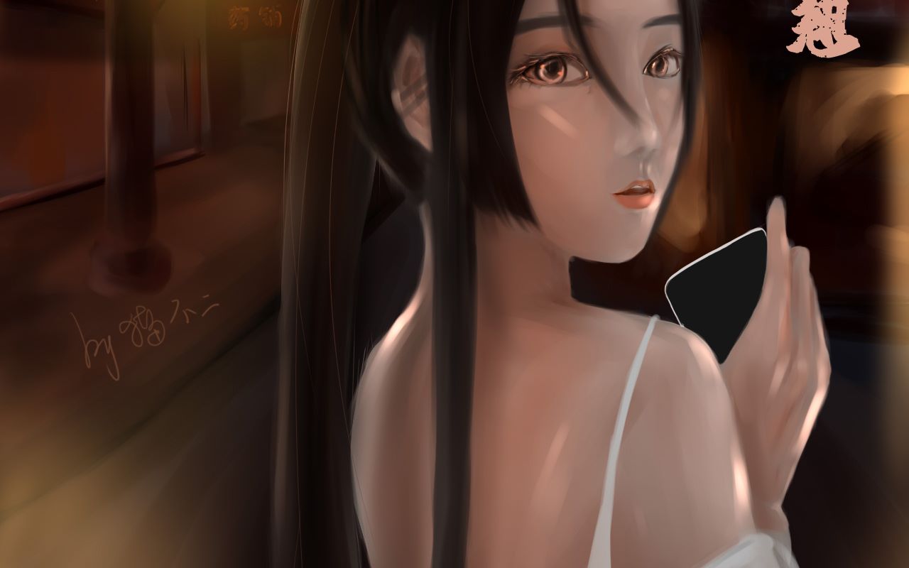 板绘中药连翘拟人