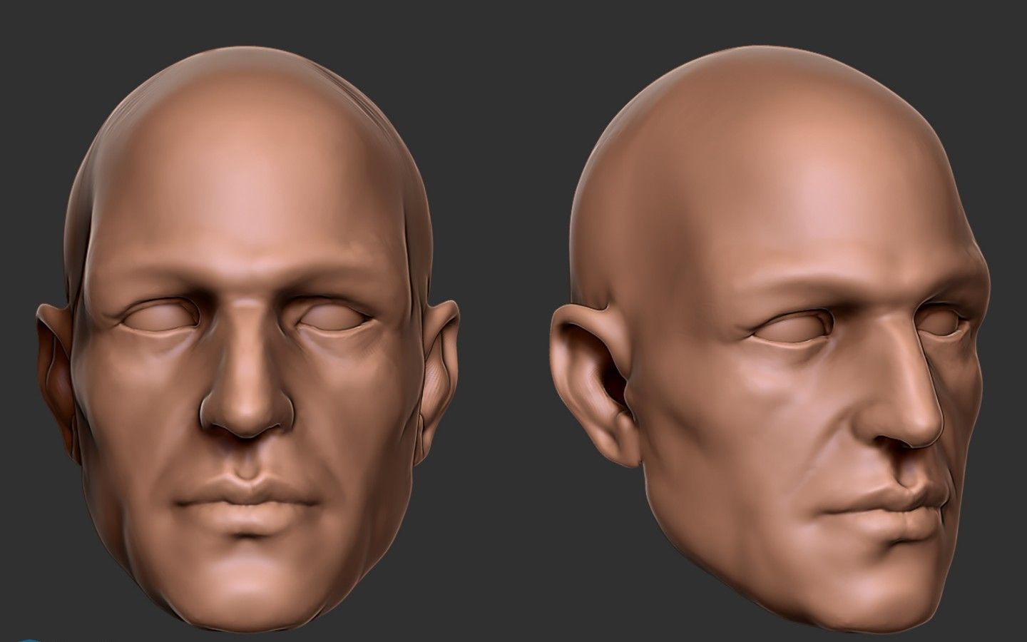 【zbrush次世代角色入门】写实成熟男人头雕刻-超详细五官比例结构