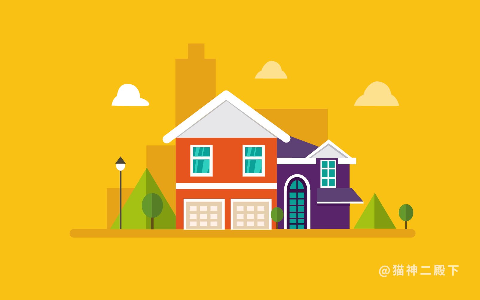 ae动画卡通房屋生长动画