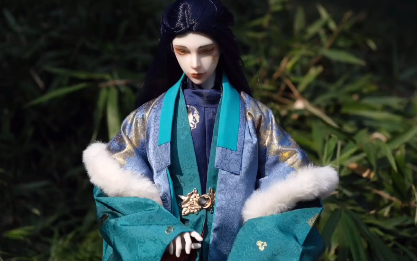 【龙魂夔牛bjd娃衣制作】叔体汉服合领半臂袄二创打版缝纫制作过程&穿