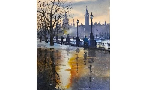 水彩画教程-雨天----javid tabatabaei