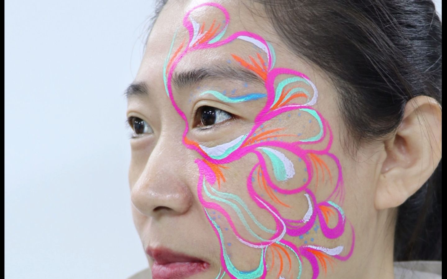 可水洗荧光脸彩彩妆颜料,人体彩绘颜料效果展示.