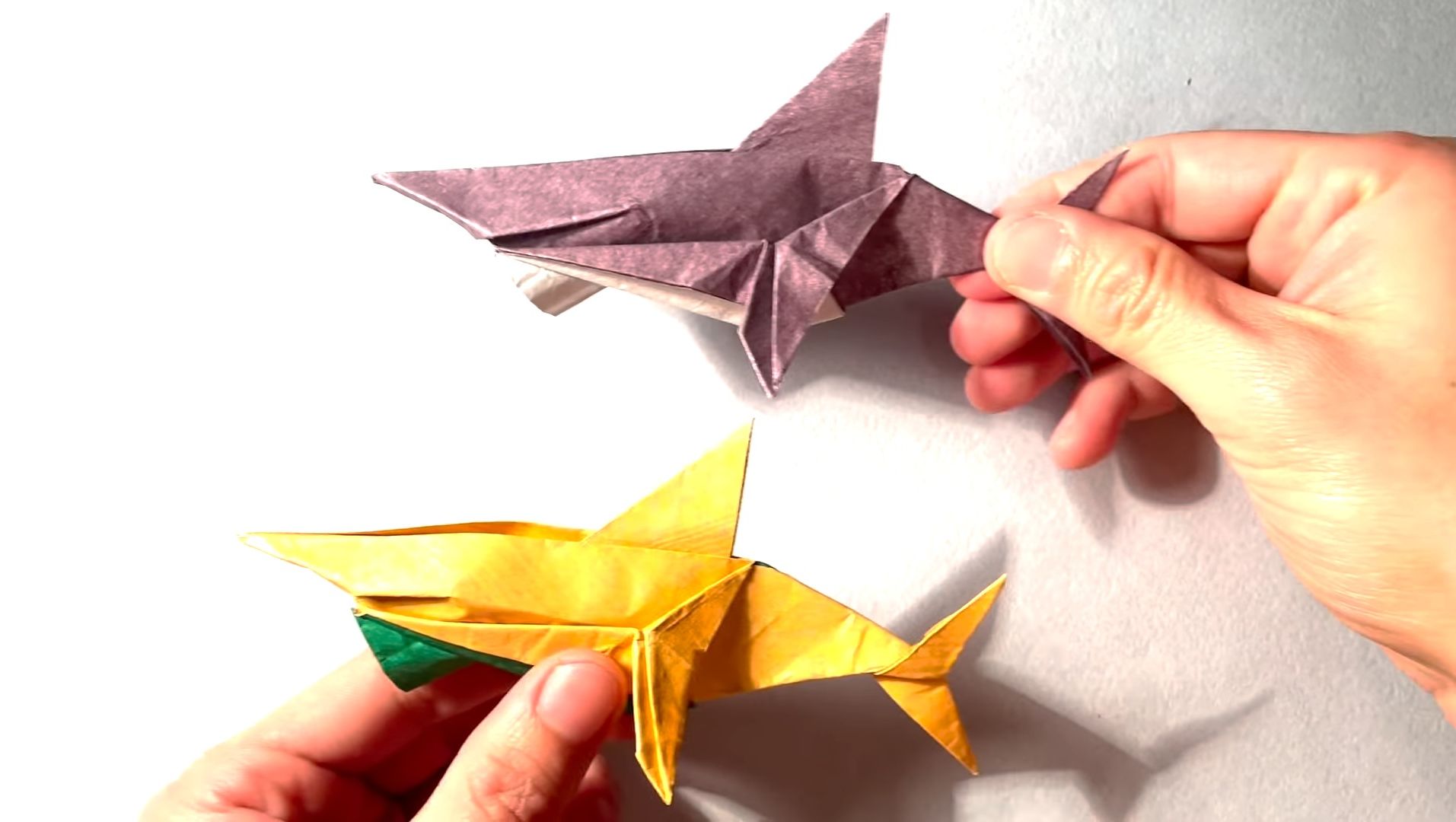 【madiyar origami】鯊魚2.0摺紙教程easy origami shark 2