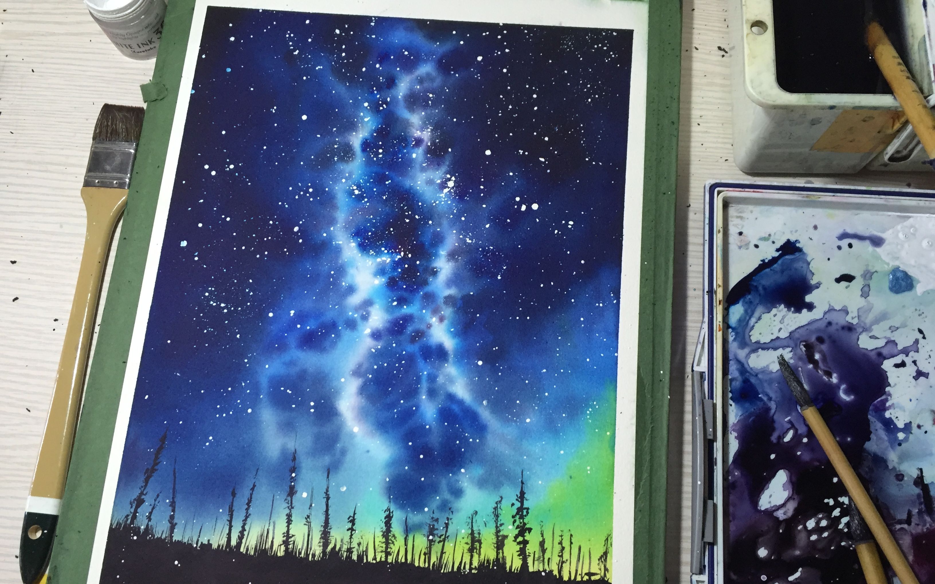 纯干货外加全程字幕讲解手绘星空教程