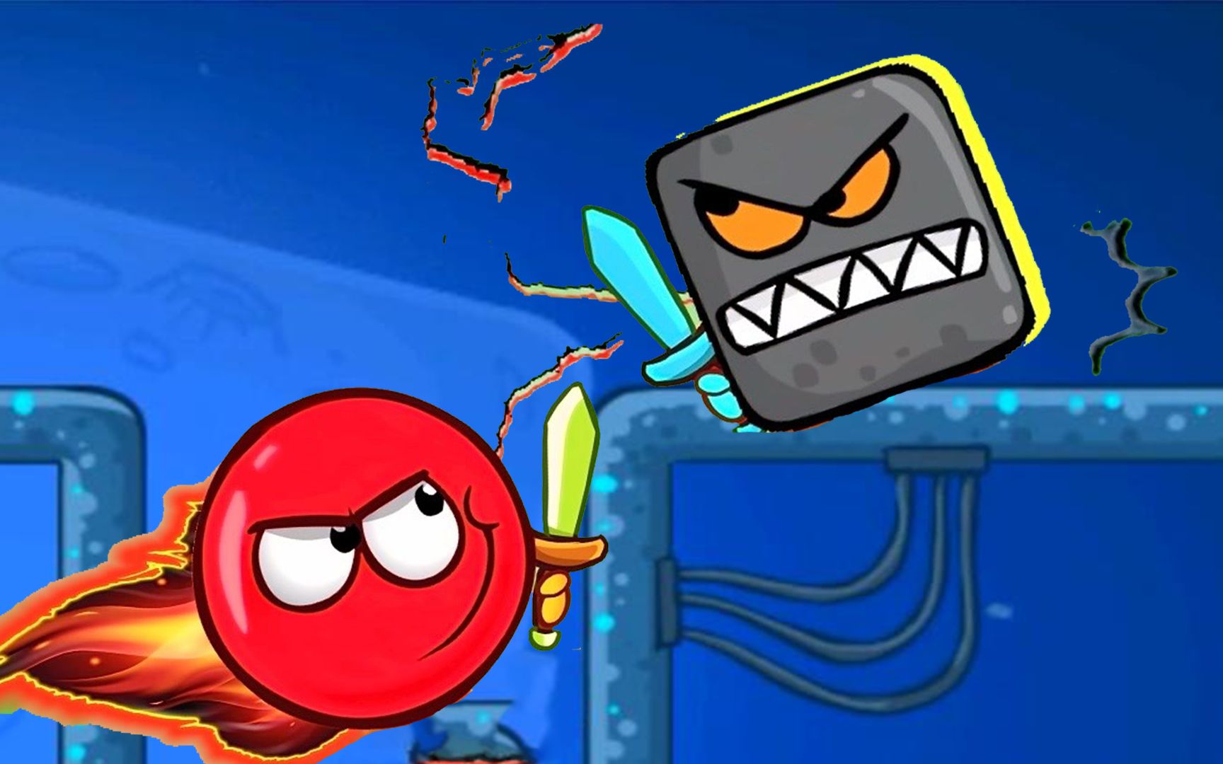 红球闯关:方块头步步紧逼,小红球只能躲进老鼠洞里!