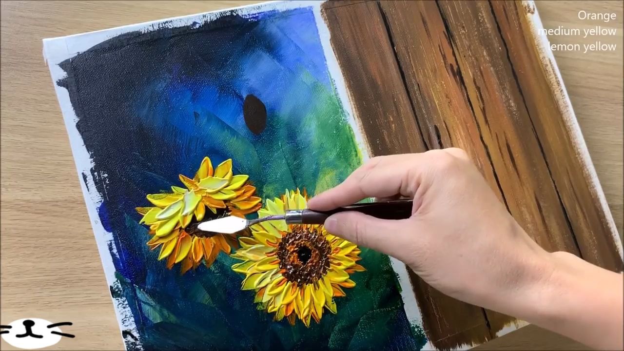 立体画:向日葵与菊花