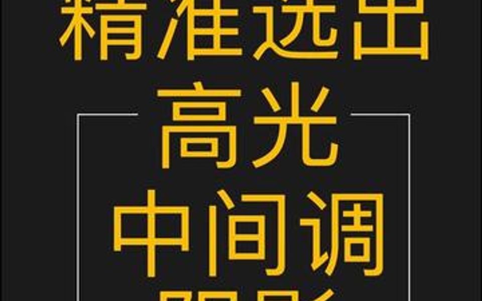 ps技巧 精准选出高光、中间调、阴影的选区.哔哩哔哩bilibili