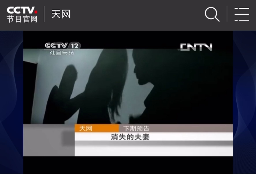 大家看过这个案子吗?天网《消失的夫妻》