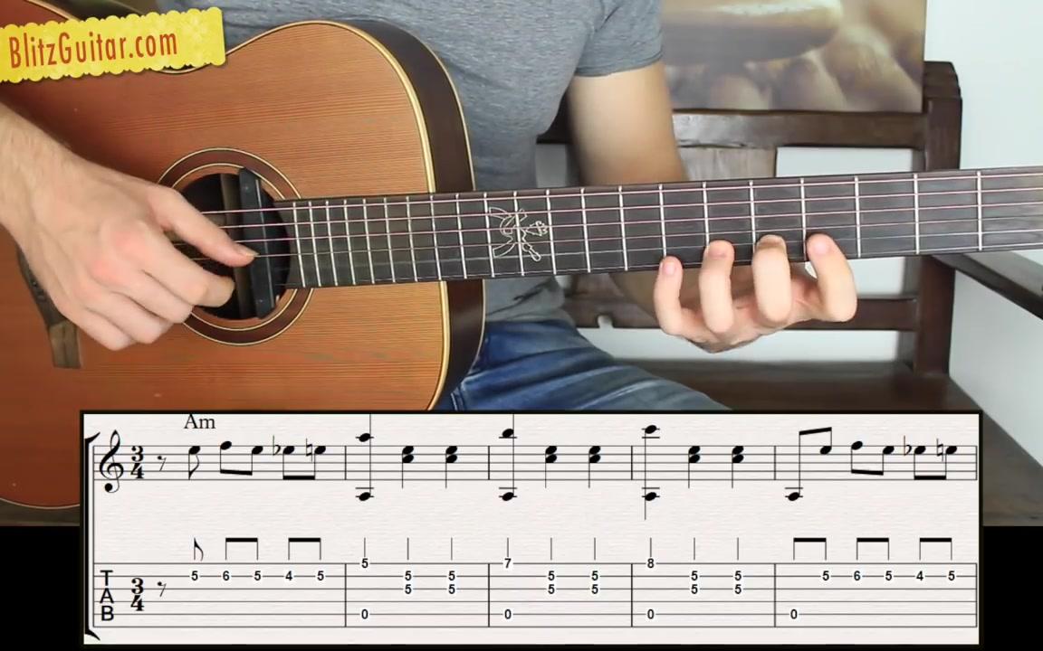 [图]悲伤华尔兹 The Saddest Acoustic Guitar Lesson! (Beginner friendly). Sad Italian Waltz