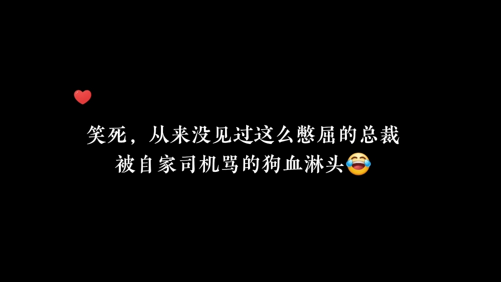 笑死,从来没见过这么憋屈的总裁,被自家司机骂的狗血淋头哈哈哈哔哩哔哩bilibili