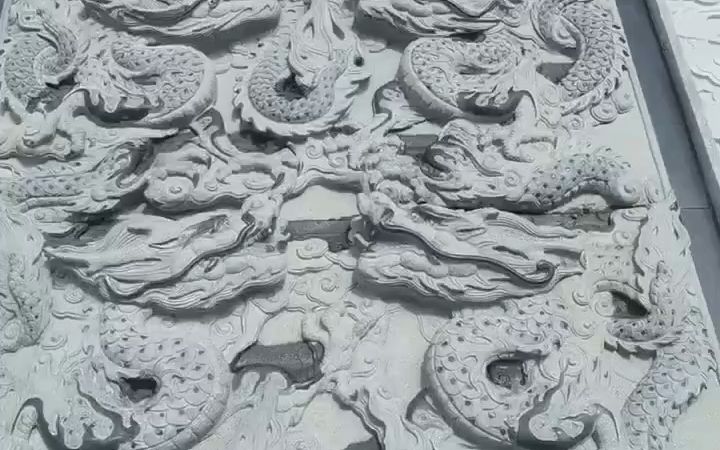 石雕九龙御道浮雕制作厂家#寺庙台阶龙堵浮雕#各种石材浮雕定制