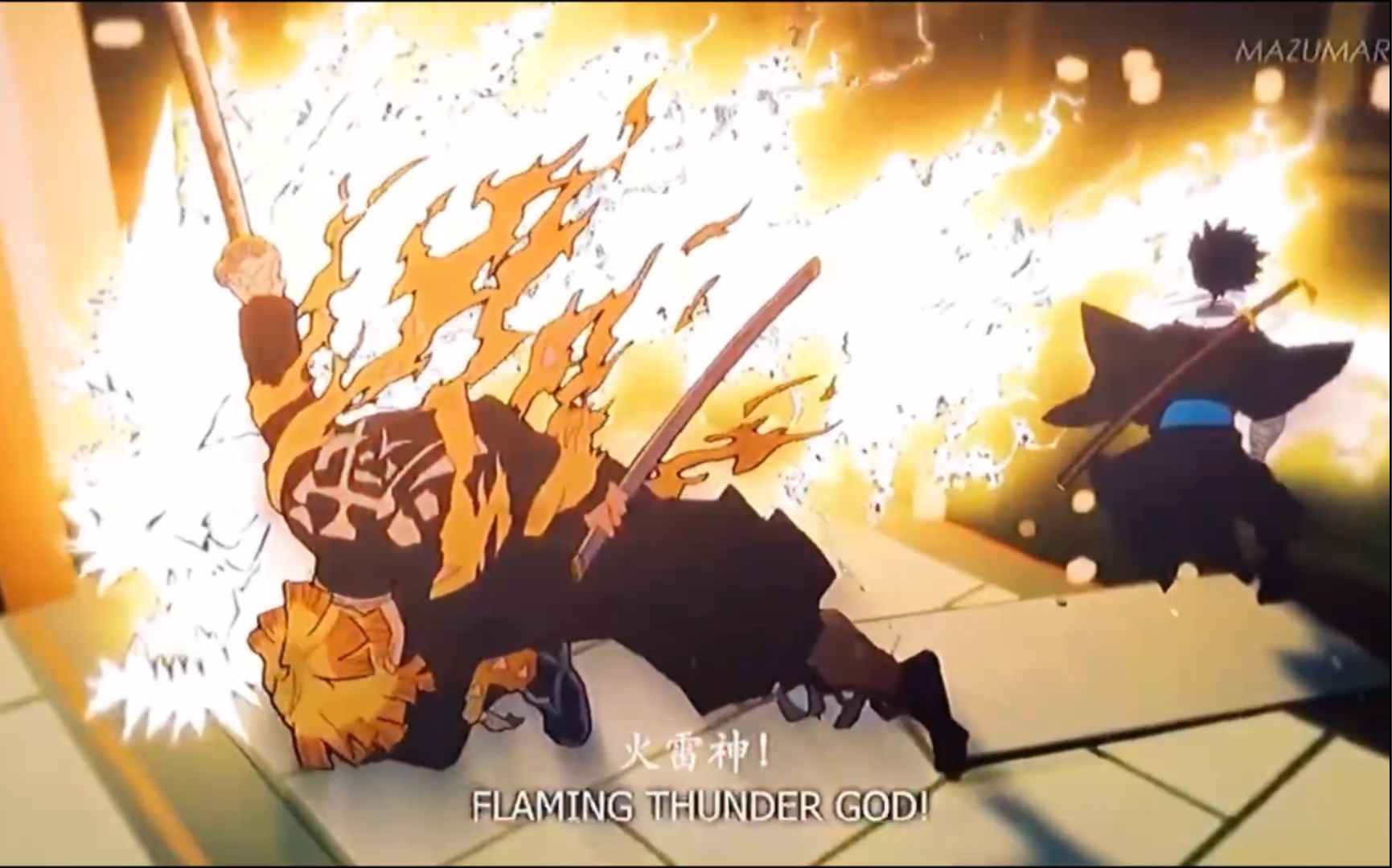 "雷之呼吸,柒之形,火雷神!