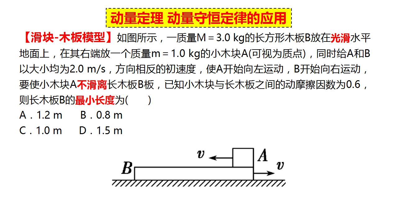 [图]高中物理 动量守恒定律综合 滑块模板模型 临界极值问题 动力学法