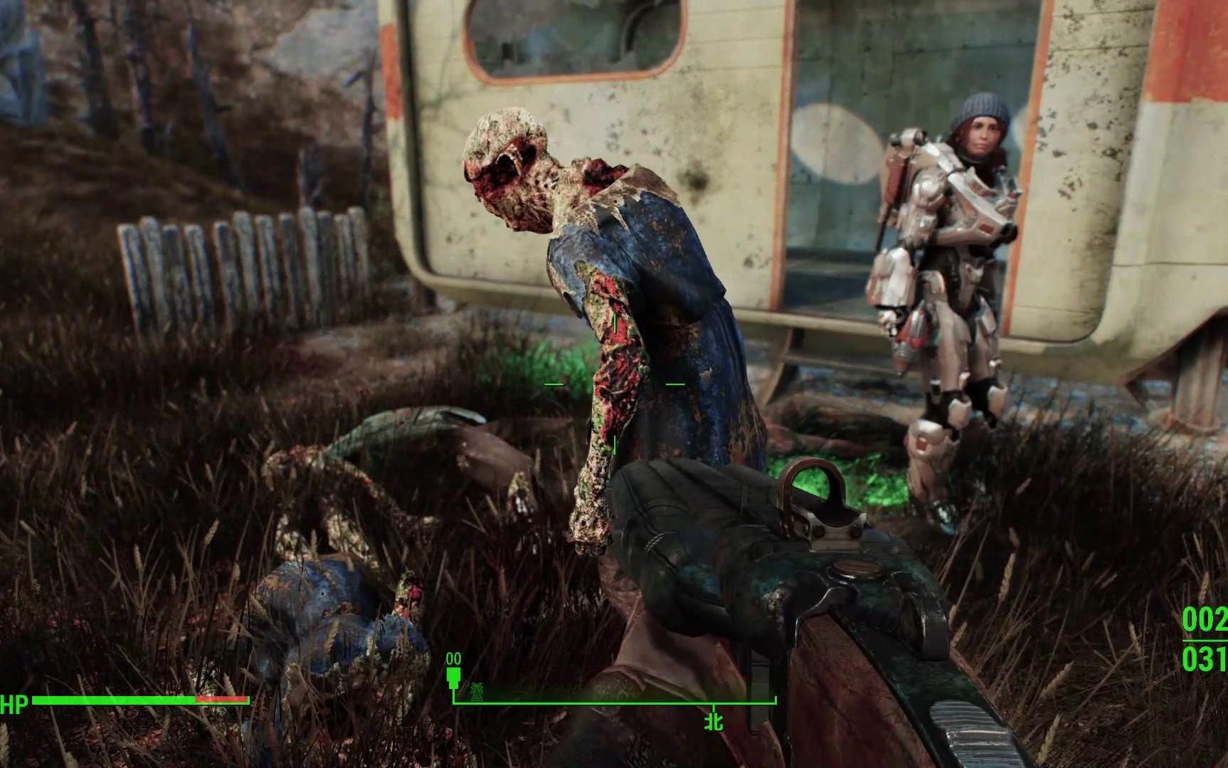 【辐射4】这是一只友好的狂尸鬼辐射4 bug发现旱地游泳的尸鬼npc