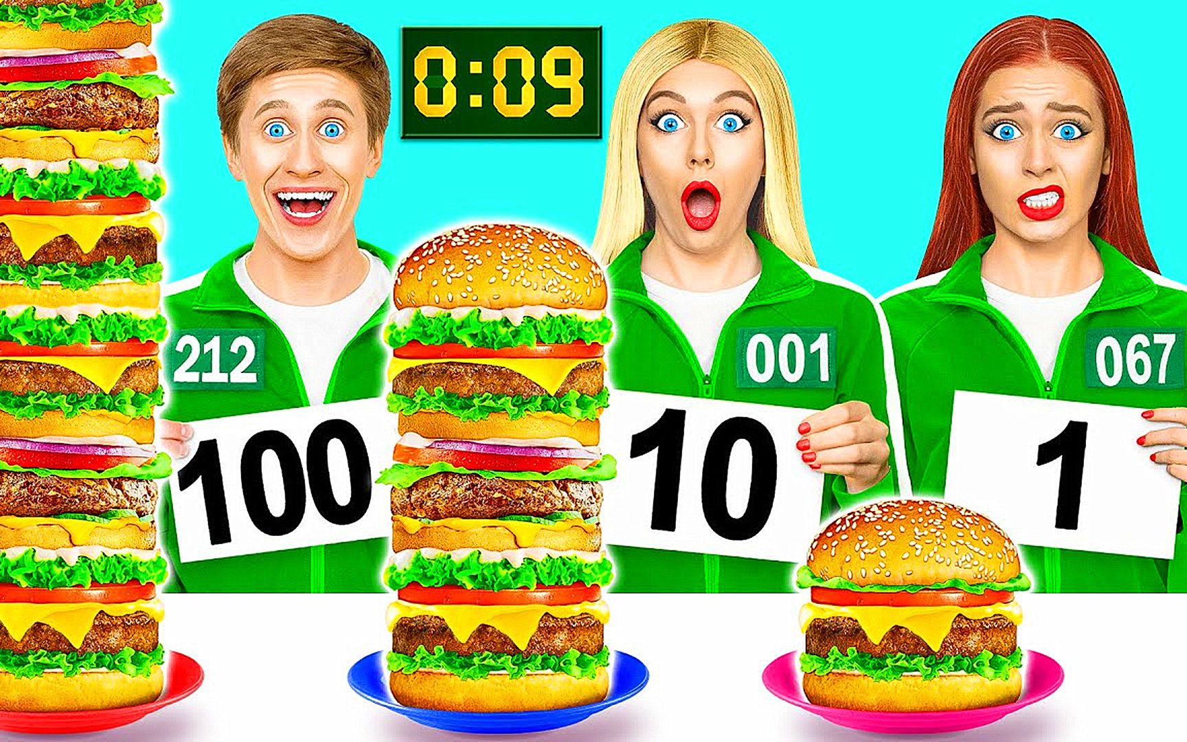 搞笑外国人:1到100层豪华汉堡大挑战,能限时完成任务吗?