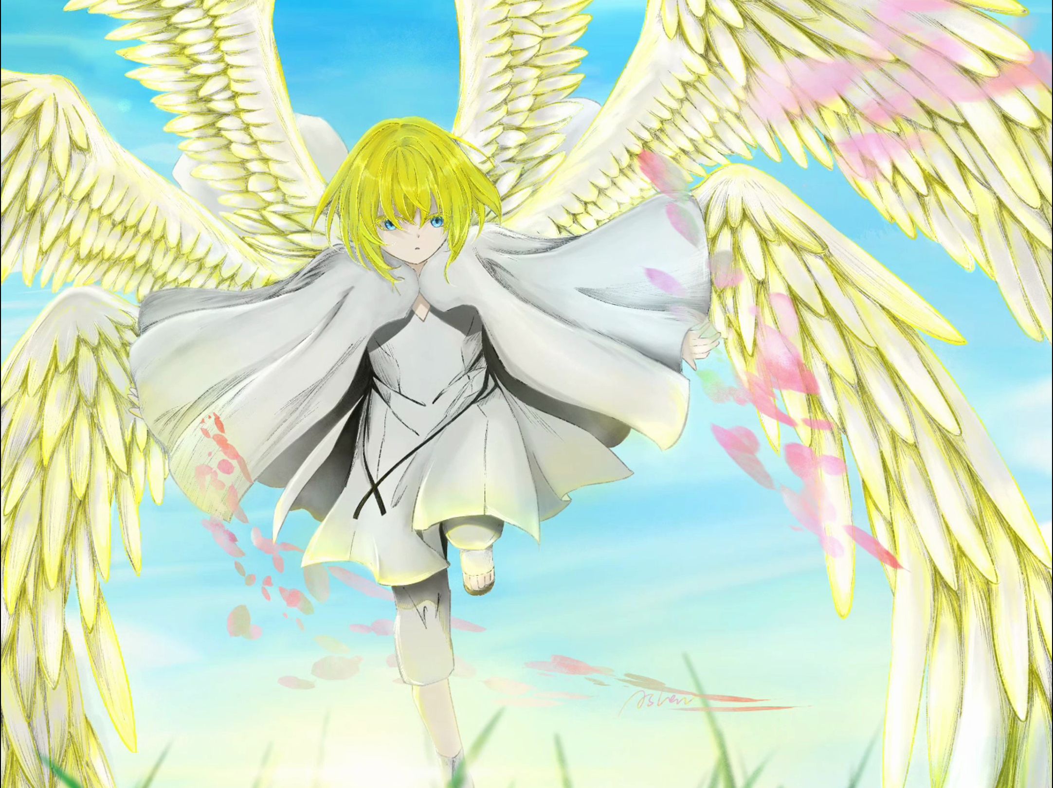 【板绘|终结的炽天使】每一片羽毛都浸满温柔的阳光.