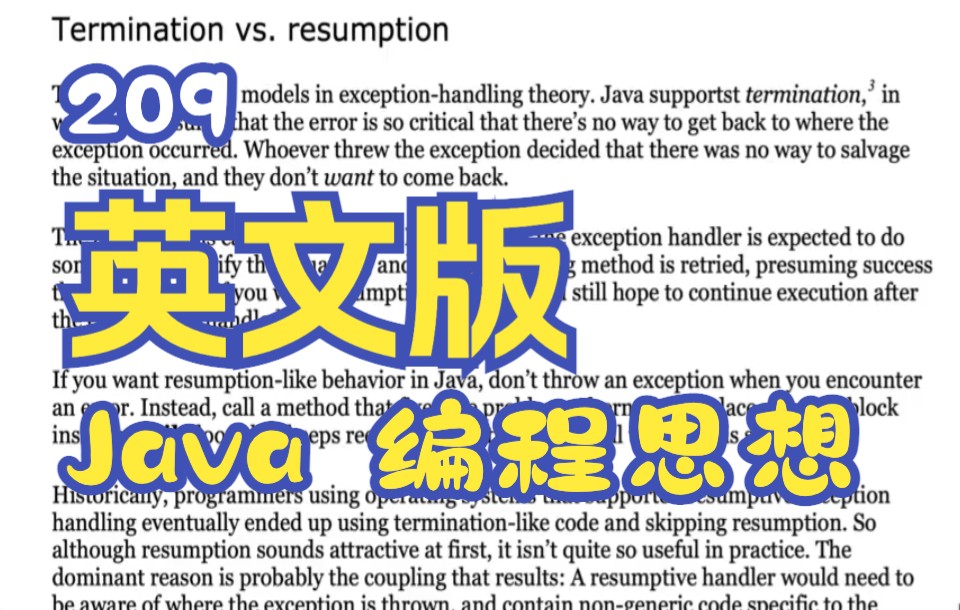 Java 编程思想英文版 209Termination vs. resumption哔哩哔哩bilibili