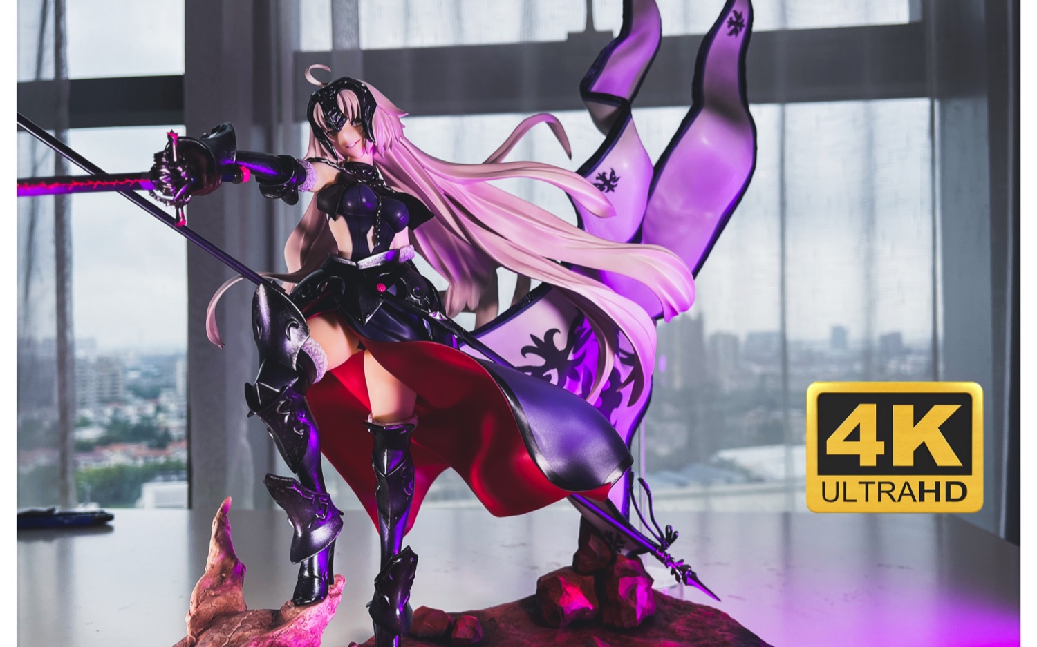 手办开箱贞德alter被黑贞德踩在脚下的感受身缠昏暗烈焰的龙之魔女