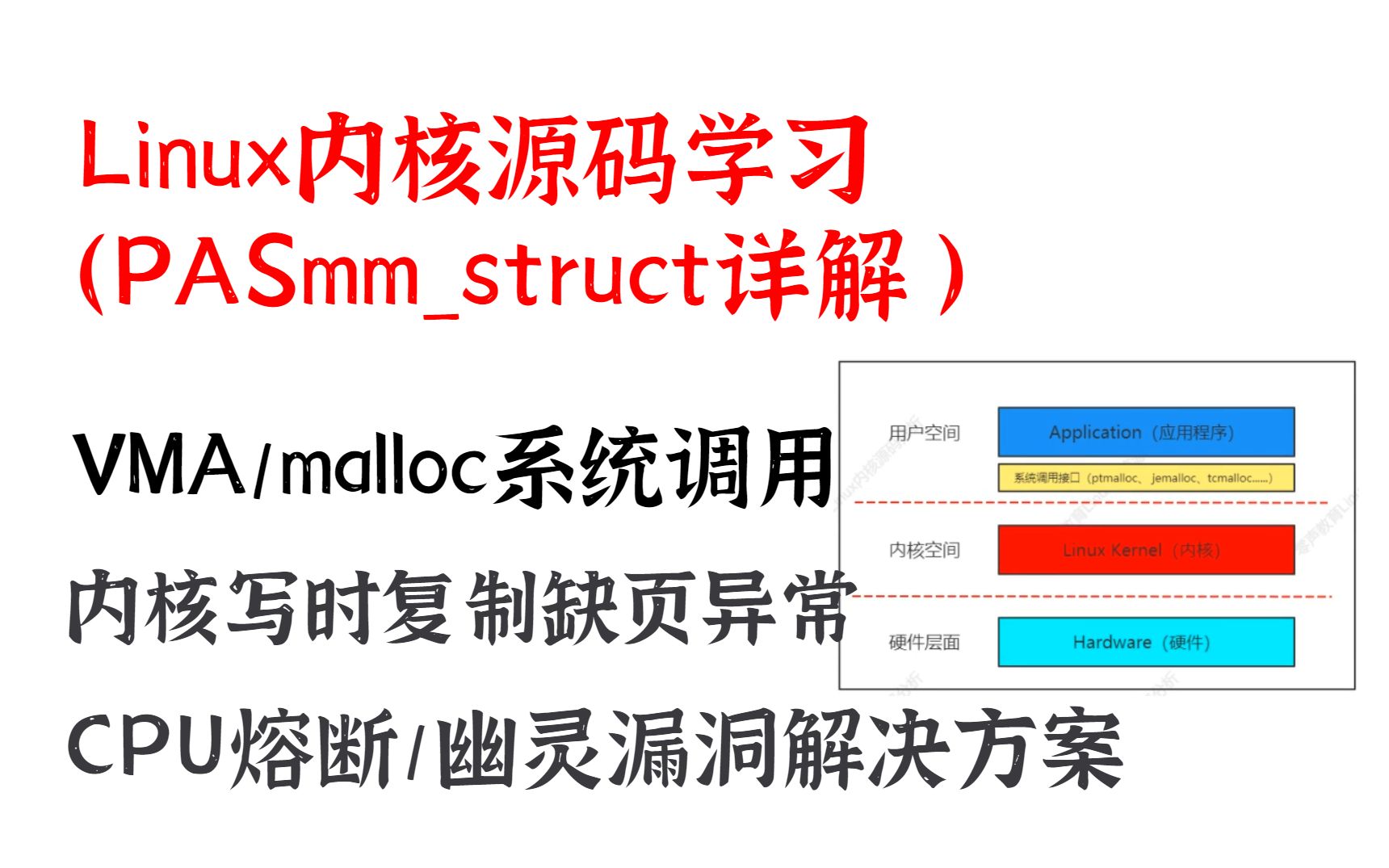 Linux内核 PASmmstruct详解 | CPU熔断/幽灵漏洞解决方案|VMA/malloc哔哩哔哩bilibili