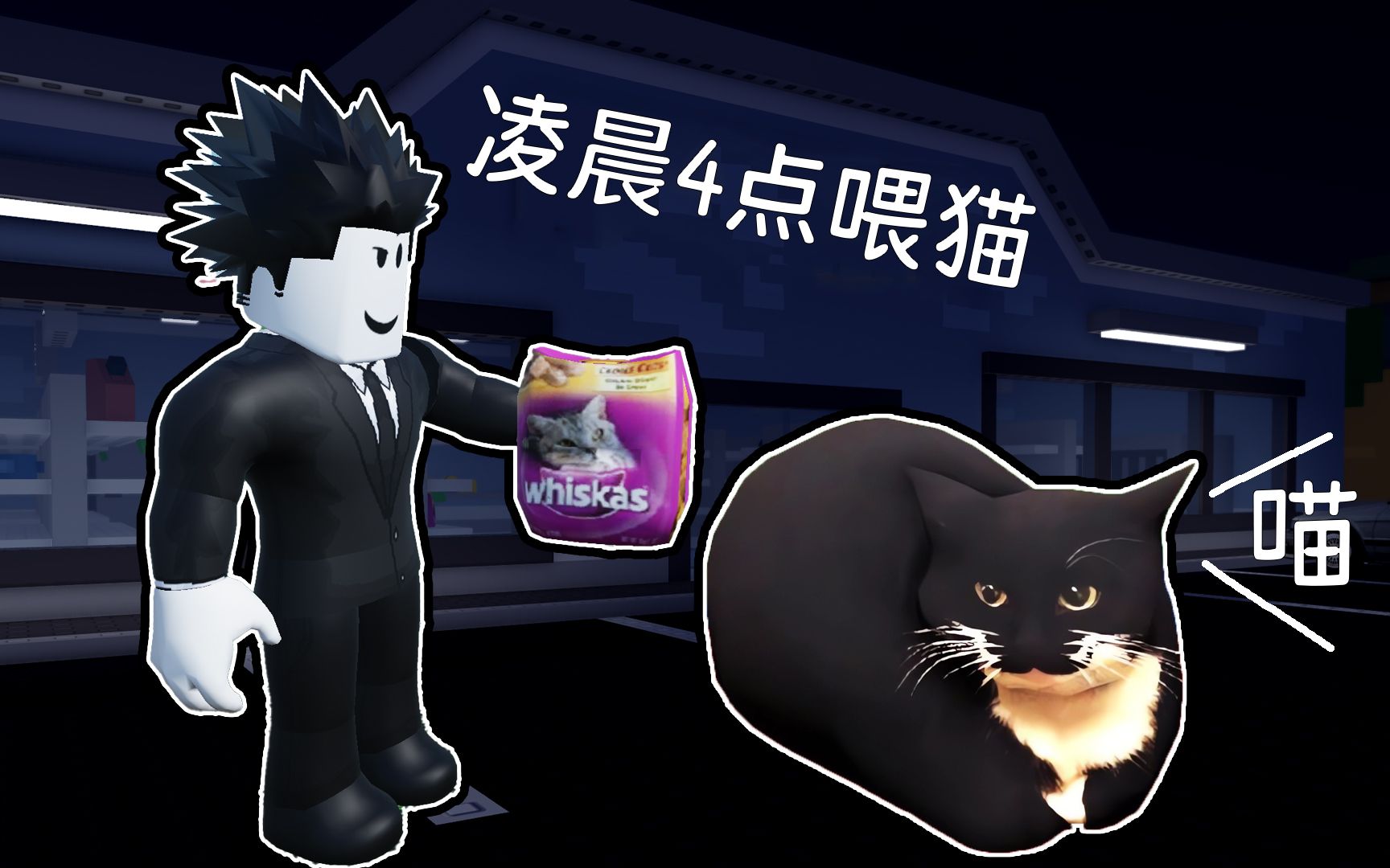 凌晨4点被猫咪吵醒了,我需要买食物喂猫!ROBLOX单机游戏热门视频