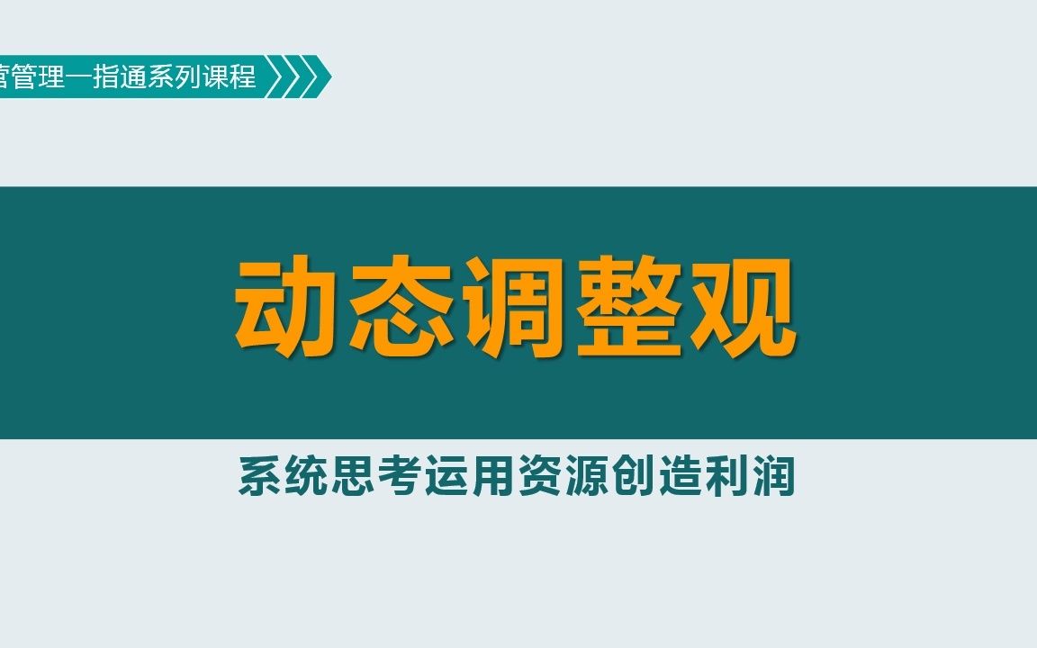 动态调整观:如何策略性地应对变化,实现组织可持续发展?哔哩哔哩bilibili