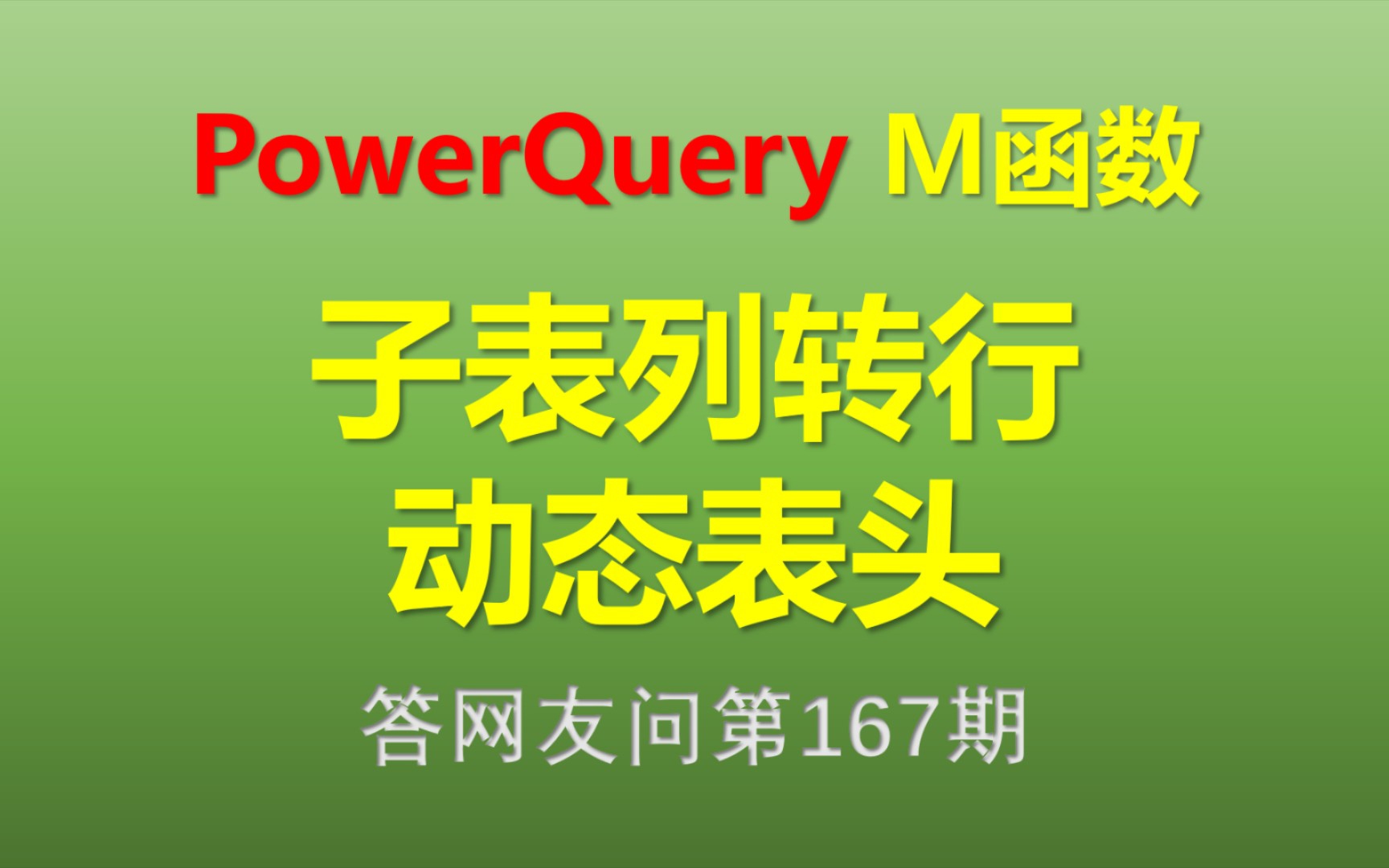 Excel PowerQuery 子表列转行之动态表头哔哩哔哩bilibili