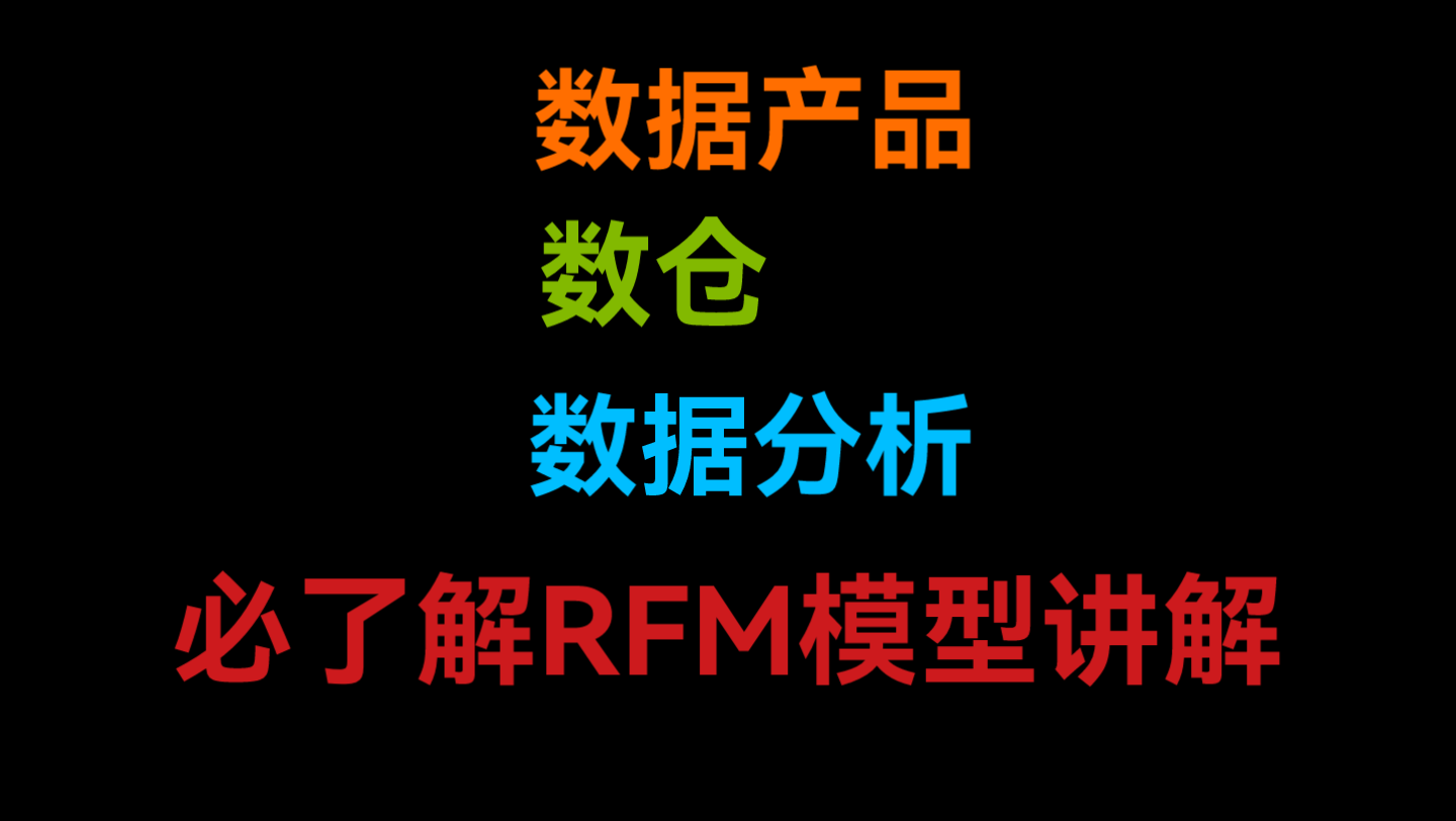 数仓,数据分析,数据产品必了解RFM模型讲解哔哩哔哩bilibili