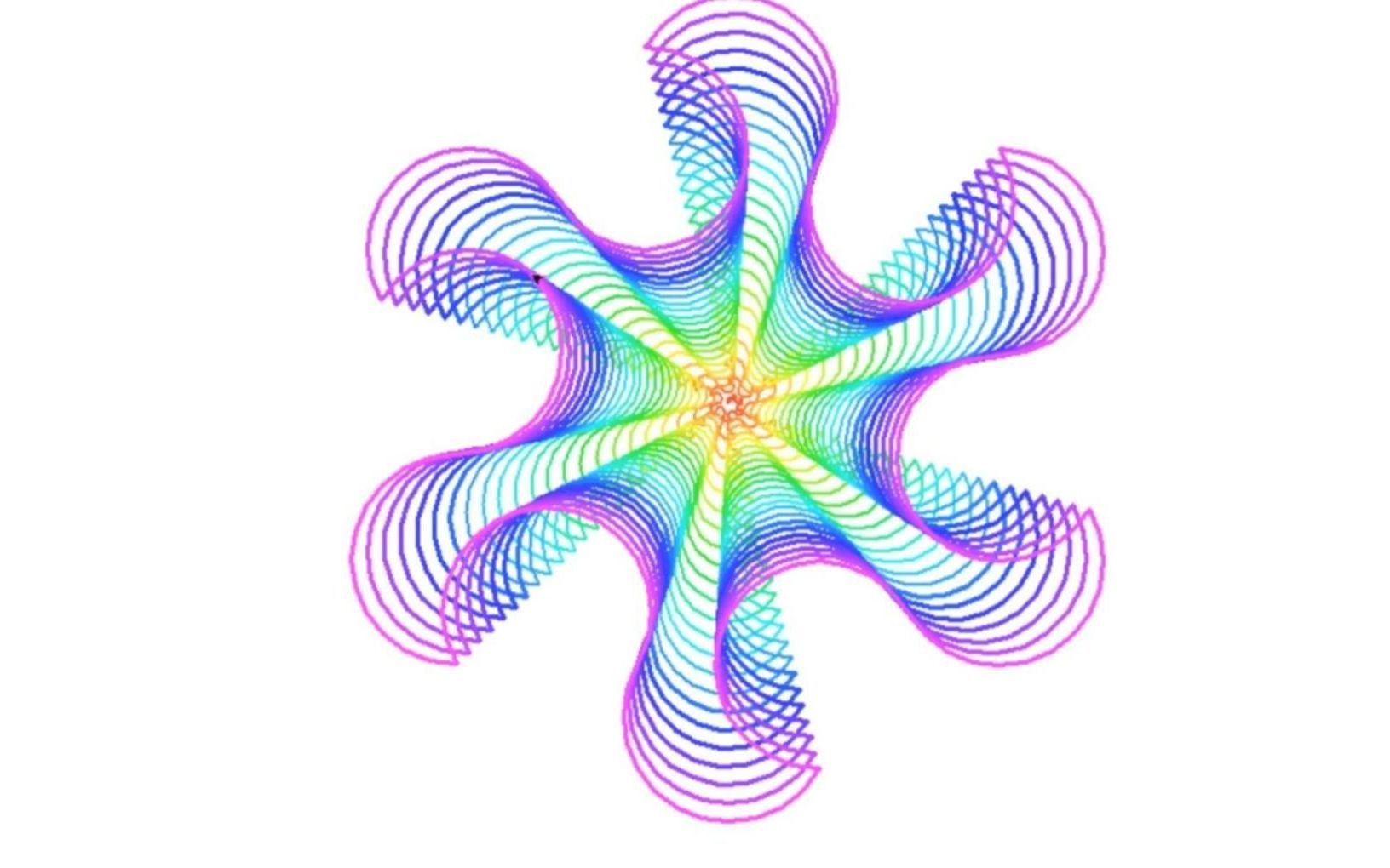 用python画簇拥成漂亮多彩的六瓣花