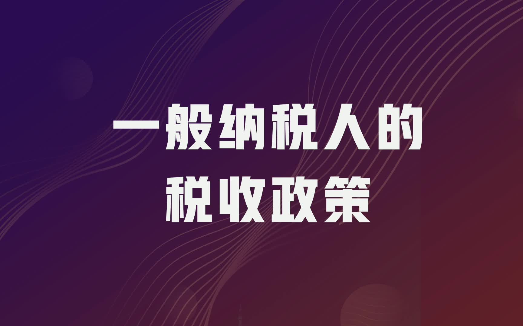 一般纳税人的税收政策#注册公司 #财税知识哔哩哔哩bilibili