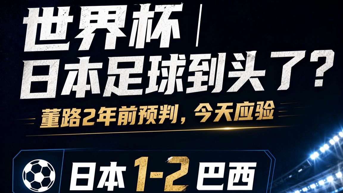世界杯｜日本足球到头了！董路这波预判太狠