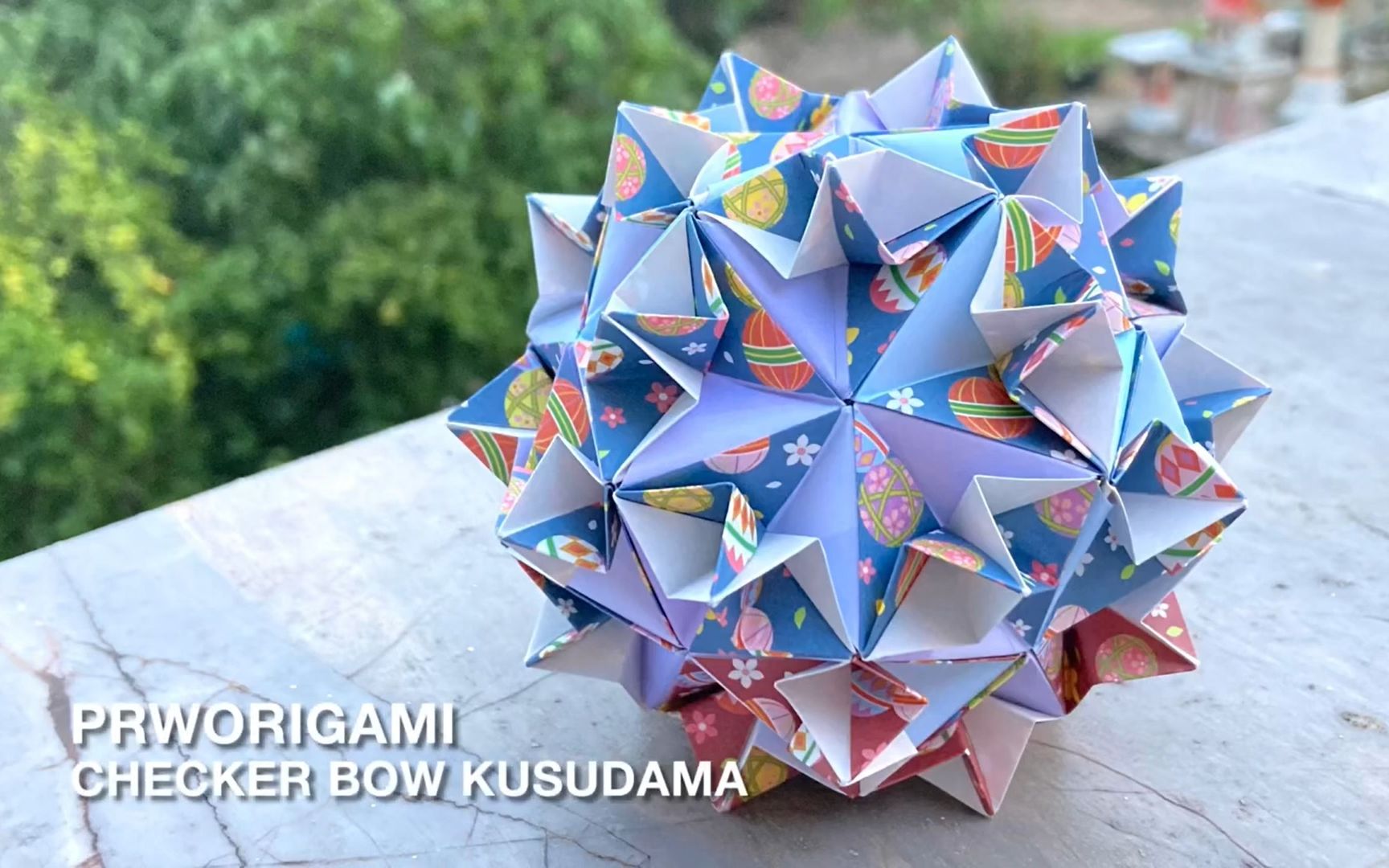 Checker Bow Kusudama  PrwOrigami Folding Tutorial 【くす玉・折り纸】哔哩哔哩bilibili