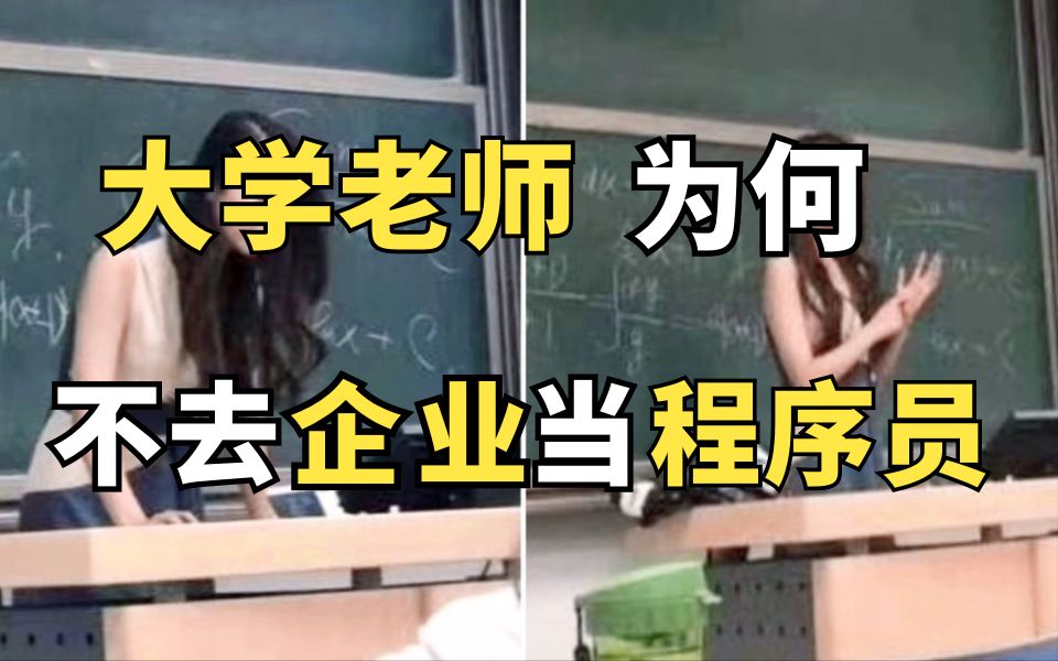 大学计算机老师那么厉害!为啥不去大公司当程序员拿高薪呢?哔哩哔哩bilibili