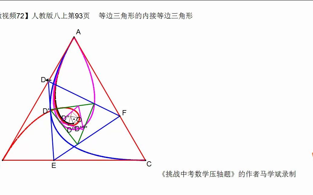 人教版八上第93页,正三角形内接等边三角形哔哩哔哩bilibili