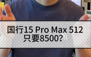 Download Video: 国行15 Pro Max 512只要8500？