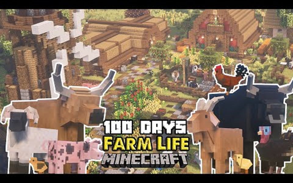 [图]【Tootsie】我的世界|百天建造动物农场I Spent 100 DAYS Building An ANIMAL FARM In MINECRAFT