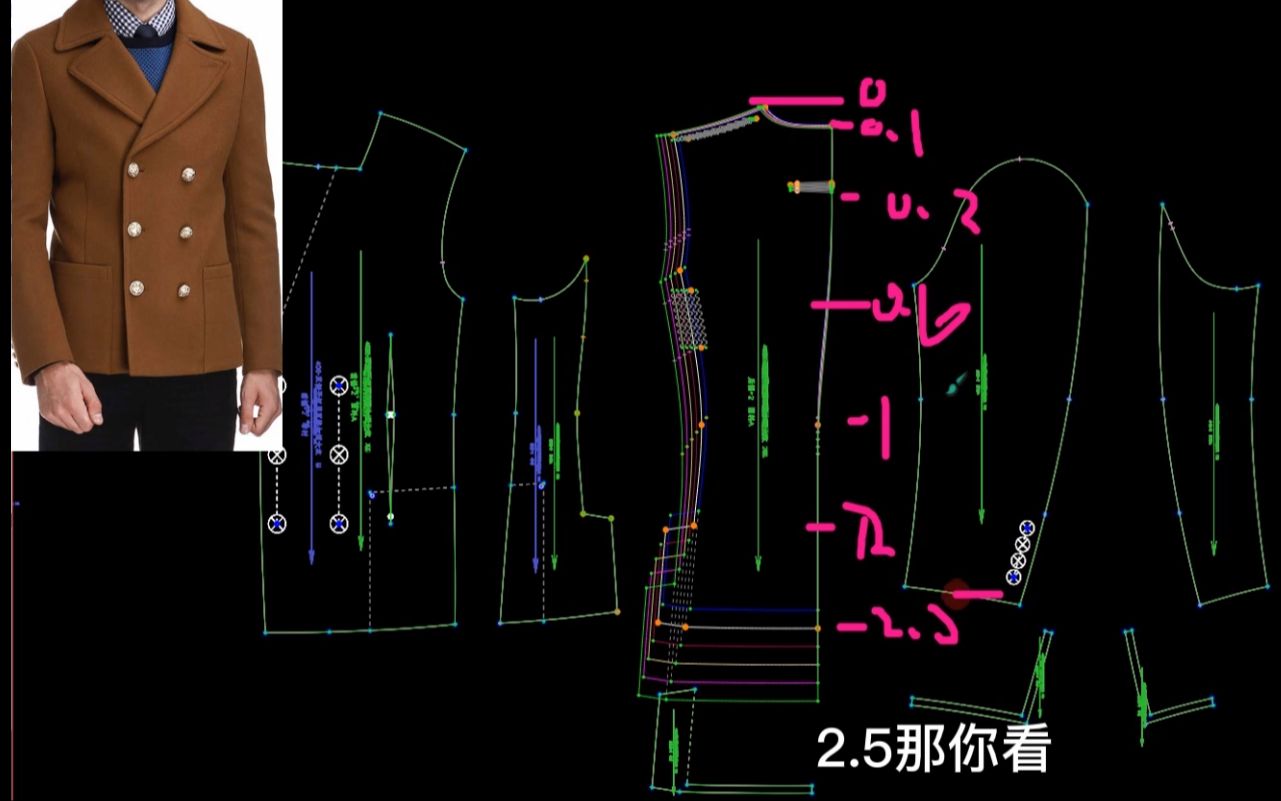 126.男西装放码-确定档差-纸样放码推板课程服装培训结构2023