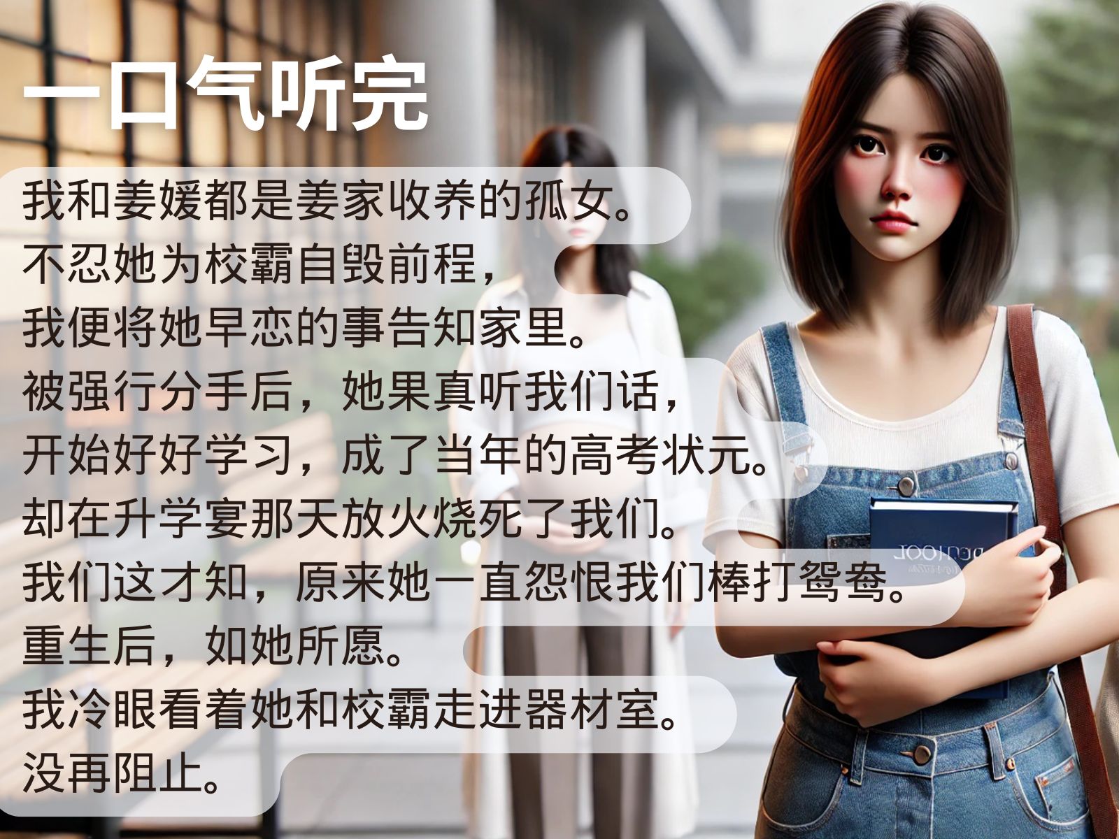 【完结】我和姜媛都是姜家收养的孤女.不忍她为校霸自毁前程,我便将她早恋的事告知家里.被强行分手后,她果真听我们话,开始好好学习,成了当年的...