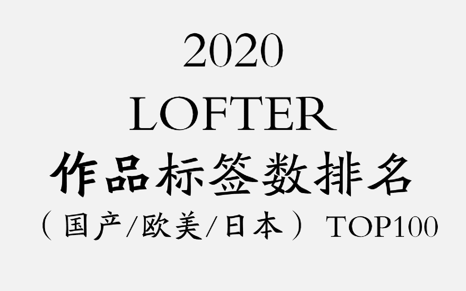 【排行向】2020 Lofter 作品标签数排名(TOP100)哔哩哔哩bilibili