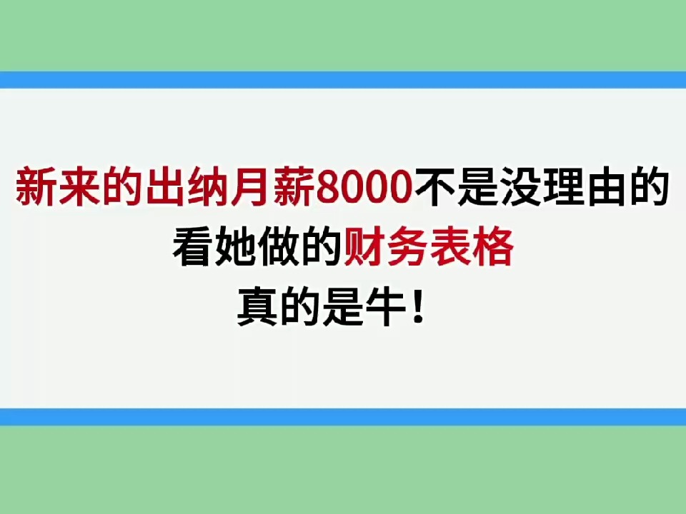 新来的出纳工资8000确实值!看他做的财务表格,真的太棒了!方便又高效,分享给大家!哔哩哔哩bilibili