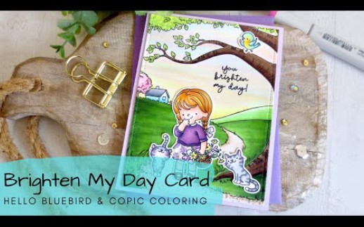 Brighten My Day Card | Copic Coloring a Country Scene | Hello Bluebird哔哩哔哩bilibili