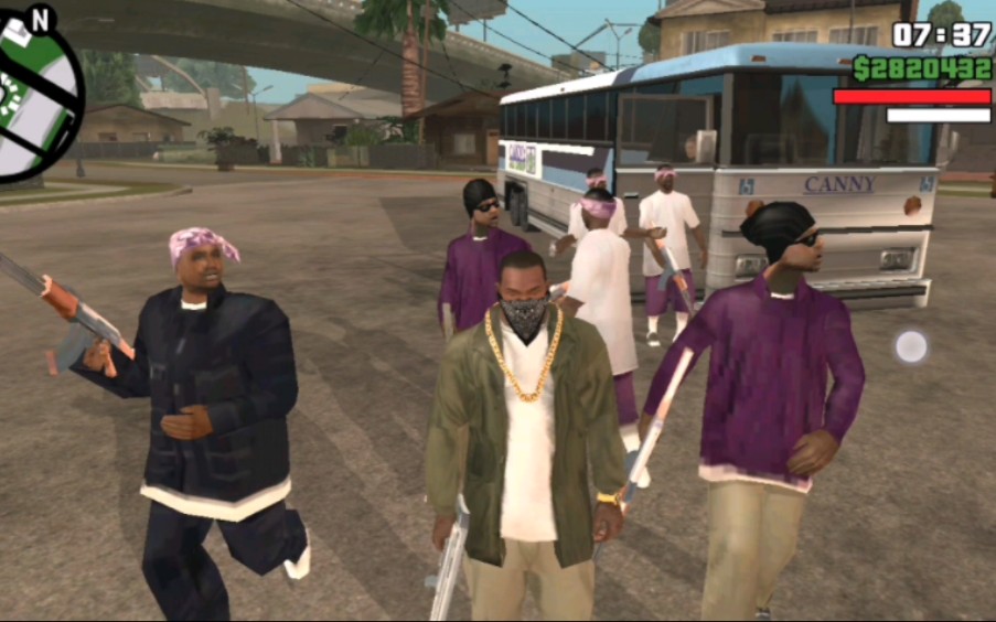 cj勾结巴拉斯帮派成员并携手摧毁格罗夫