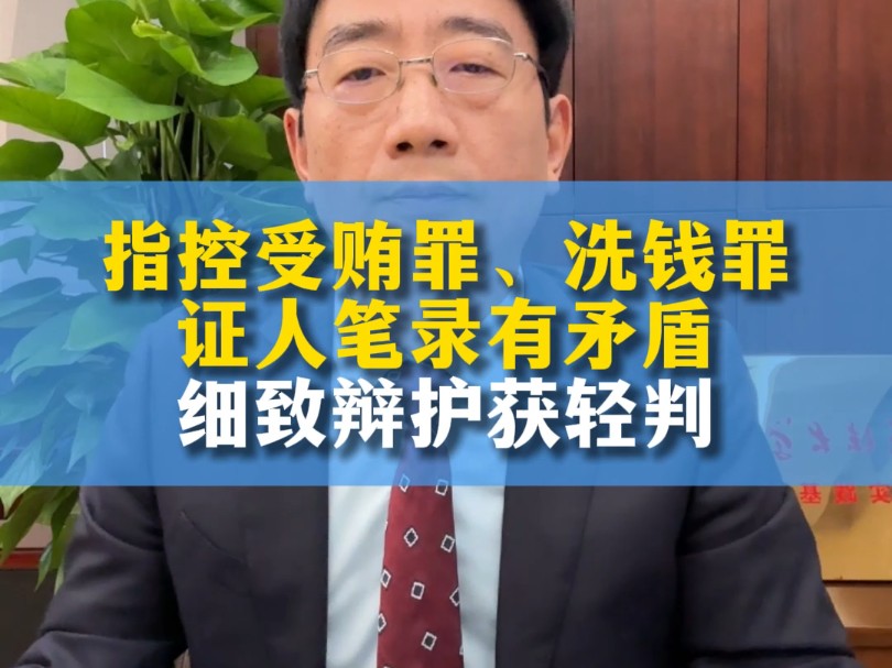 受贿罪、洗钱罪证人笔录前后矛盾,细致辩护获轻判哔哩哔哩bilibili