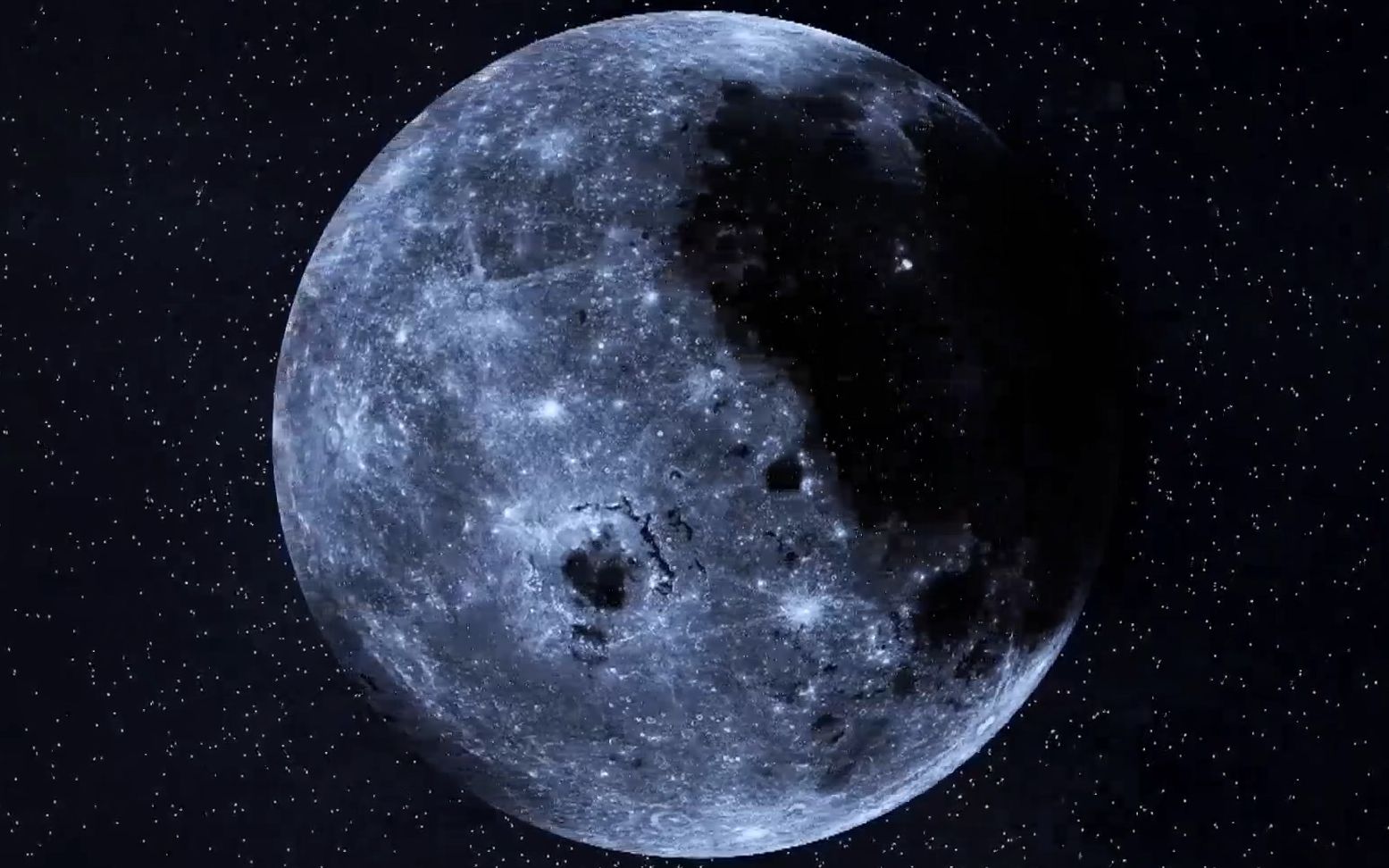 c552震撼大气蓝色旋转月球星球浩瀚宇宙星空中秋节月圆夜节目舞台晚会